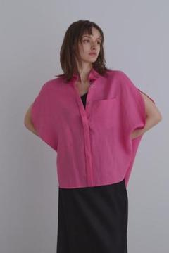 美品✨ルフィル 23SS 麻ブロードブラウス リネン シャツ ピンク