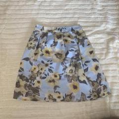 アンタイトル　花柄　スカート　台形　フレア　膝丈　S 美品　春色￼ S