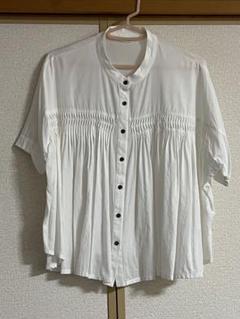 bulbul 半袖リネンテンセルピンタックブラウス
