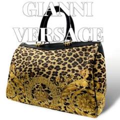 GIANNI VERSACE レザー レオパード ボストンバッグ 8928