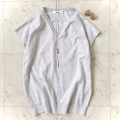 極美品 エブール 23SS メランジカラー コットン フレンチスリーブ ニット 極美品 エブール 23SS メランジカラー コットン フレンチ