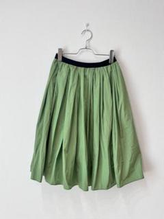シンプル膝丈スカート　グリーン