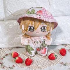 ぬい服 10〜12cm いつぬいサイズ　帽子・シャツ・サロペット 3点セット