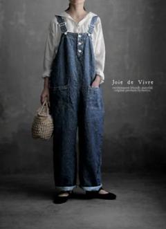 joie de Vivre　フレンチリネン　サスペンダータックパンツ joie de Vivre フレンチリネン サスペンダータックパンツ