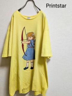 【珍品】プリントスター　女の子・ 　ビンテージ・ Ꭲシャツ XL