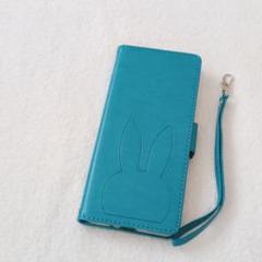 Xperia 1 II ケース 手帳型 カバー うさぎ かわいい ブルー