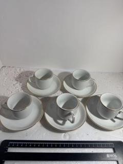 マニの窯主宰　大橋貞華作　金彩猫のデミタスコーヒー カップ&ソーサー2客 マニの窯主宰 大橋貞華作 金彩猫のデミタスコーヒー カップ