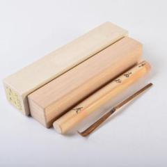 茶道具　海野宗泰作　茶杓　銘千年寿　聚光院小野澤寛海書付　共筒共箱　V　5322 茶道具海野宗泰作茶杓銘千年寿聚光院小野澤寛海書付共筒共箱V5322