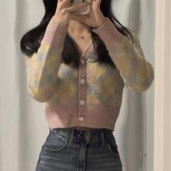 ザラ ZARA アーガイル ニット カーディガン ショートパンツ セット