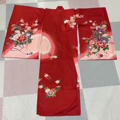 子供用　着物/羽織り　赤/お花　七五三　K25642