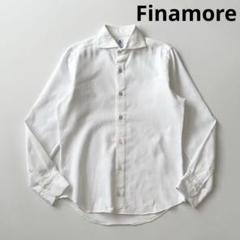 フィナモレ　レディース　ワイドカラー　ドレスシャツ　コットン　白　36 美品 フィナモレ レディース ワイドカラー ドレスシャツ コットン 白