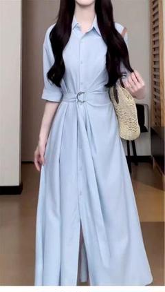 爽やかロングワンピース✨夏女子会・デート映え！