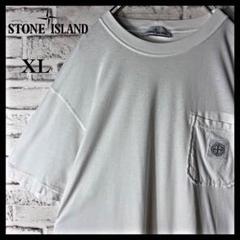 [QR鑑定済]ストーンアイランド☆ワッペンポケットTシャツ 希少XL
