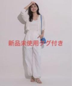 【新品】 ジャスグリッティー ワークパンツ パラシュートパンツ ホワイト 新品】 ジャスグリッティー ワークパンツ パラシュートパンツ