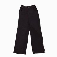 GU　ワイドパンツ　ブラック　ゴムウエスト　綿混