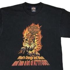 希少 00's HARLEY DAVIDSON FLAME TIGER Tシャツ