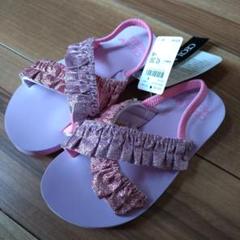 CECIL McBEE ピンクサンダル ラメ付きフリル 20cm