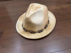 ストローハット フェドラスタイル ベージュ