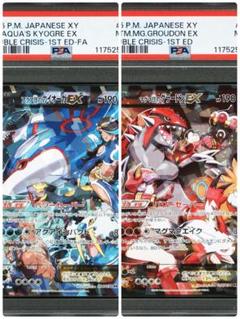 【PSA9】 連番 アクア団のカイオーガEX マグマ団のグラードンEX XY