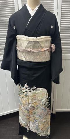 金駒刺繡 正絹 袷 着物“花鳥風月を友とする大和撫子”訪問着 R-18