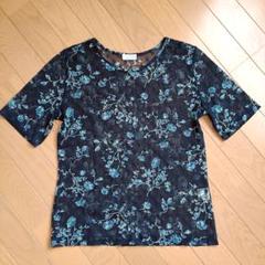 日本製　花柄レーストップス　Tシャツ　ブラウス