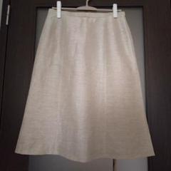 東京スタイル麻 ベージュ フレアスカート 15AB 値下げ