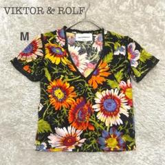 【ヴィクターアンドラルフ】花柄　半袖カットソー　M 細見え　コットン　イタリア製のサムネイル