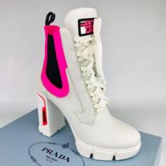 【希少】PRADA ロゴ入り レザーライニング スエード ブーツ selectshopfelice_pr-1t232n070