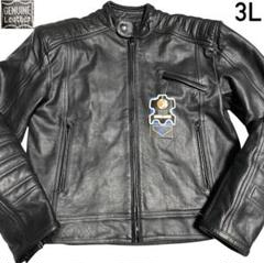 大きいサイズ×美品【vintage】リアルレザーライダースジャケット 黒 3L