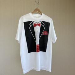 80s 90s USA古着 白 タキシード プリントTシャツ vintage