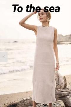 To the sea ワッフル2WAYワンピース　ページュ　リゾート