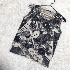 MANI PULITE ノースリーブニット　総柄　薄手　ロック　（40）
