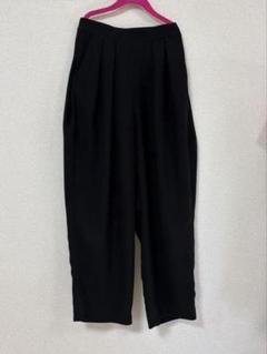 ENFOLD エンフォルド ウール100% 細見えワイドパンツ 黒 36 ENFOLD / エンフォルド | trousers ダブルクロススカートパンツ