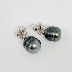 【K01】黒蝶 クロチョウ パールピアス SILVER シルバー 925 タヒチ K01】黒蝶 クロチョウ パールピアス SILVER シルバー 925 タヒチ