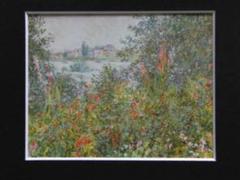 クロード・モネ、【ヴェトゥイユに咲く花】、希少画集画、新品高級額・額装付 クロード・モネ、【ヴェトゥイユに咲く花】、希少画集画、新品