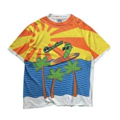 90’s TULTEX Tシャツ 総柄 大判 プリント とうがらし メキシコ製