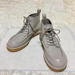 ZARA Uチップ　チャッカブーツ　レースアップ　レザー