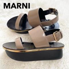 【MARNI】メッシュ プラットフォーム ボーダー ソール サンダル MARNI】メッシュ プラットフォーム ボーダー ソール サンダル