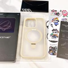iPhone14Pro 用 ケース 隠しスタンド ゴールド MagSafe