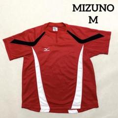 ⭐️MIZUNO ドライTシャツ スリットネック　赤　m ＊QG