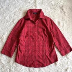 BURBERRY バーバリー　シャツ　ブラウス　ホースロゴ　刺繍　赤　レッド