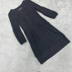 ボディドレッシング◆長袖 ワンピース ひざ丈 88サイズ グレー ノーカラー