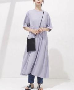 Anti Soaked 汗染み防止 ドレープワンピース 半袖