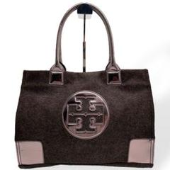 美品　Tory Burch トリーバーチ トートバッグ　ウール　エナメル
