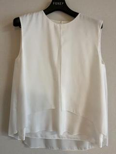 フォクシーFOXEY 半袖チュニック ホワイト パフスリーブ 未使用品 2023AW FOXEY NEWYORK フォクシー ジャージーブラウス