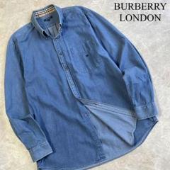 BURBERRY LONDON ロゴ刺繍 胸ポケット BD 長袖 デニムシャツ
