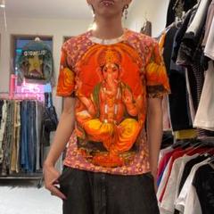 スーベニア ガネーシャ インド神 花柄 フルグラフィックプリント Tシャツのサムネイル