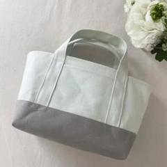 帆布トート　アイスブルー×グレー