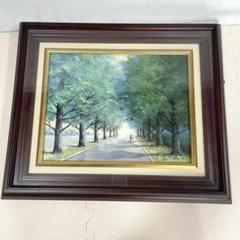 美術品 平野信一作 並木道 油彩 額装 額入 在銘 美術品 平野信一作 並木道 油彩 額装 額入 在銘 - メルカリ