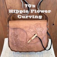 70s　ビンテージ　ハンドメイド　レザードバック　カービング　革　昭和レトロ。 70s ビンテージ ハンドメイド レザードバック カービング 革